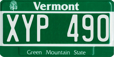 VT license plate XYP490