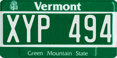 VT license plate XYP494