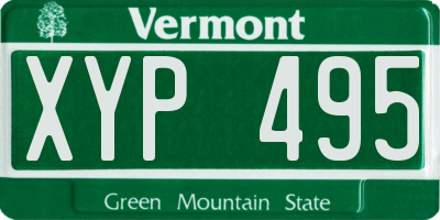 VT license plate XYP495