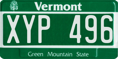 VT license plate XYP496