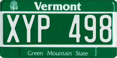 VT license plate XYP498