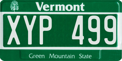 VT license plate XYP499