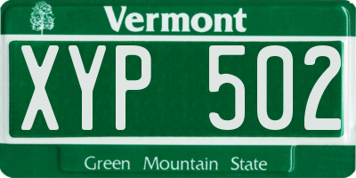 VT license plate XYP502