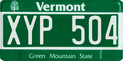 VT license plate XYP504