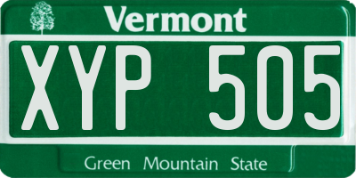 VT license plate XYP505