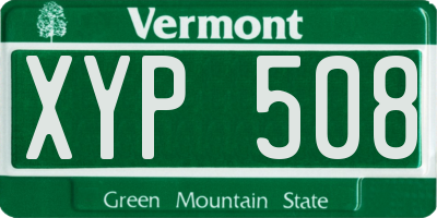 VT license plate XYP508