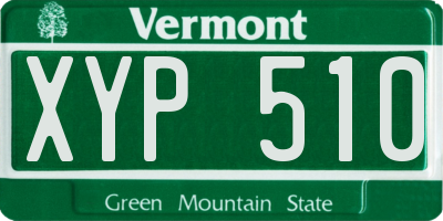 VT license plate XYP510