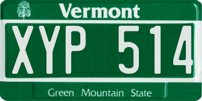 VT license plate XYP514