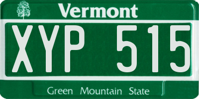 VT license plate XYP515