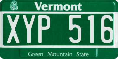 VT license plate XYP516