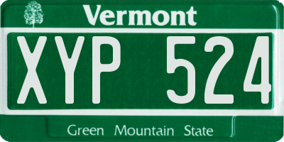 VT license plate XYP524