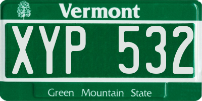 VT license plate XYP532