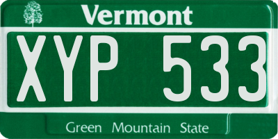 VT license plate XYP533