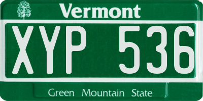 VT license plate XYP536