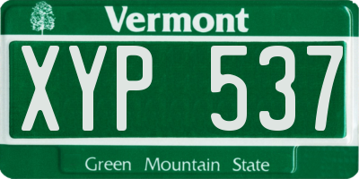 VT license plate XYP537
