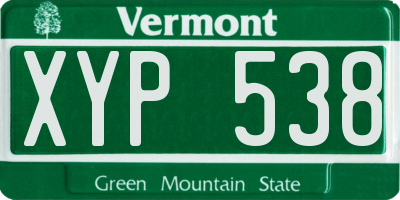 VT license plate XYP538