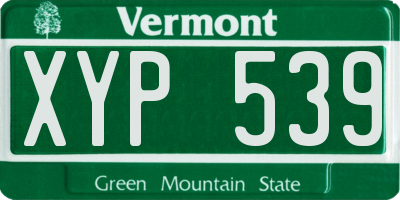 VT license plate XYP539