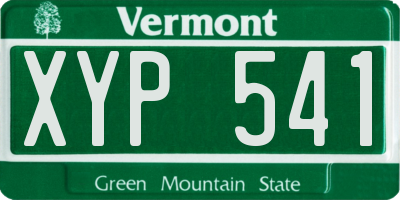 VT license plate XYP541