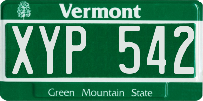 VT license plate XYP542