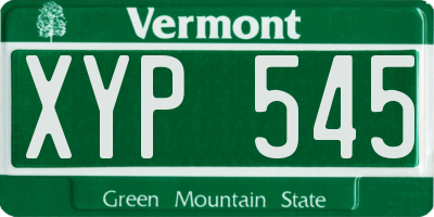 VT license plate XYP545