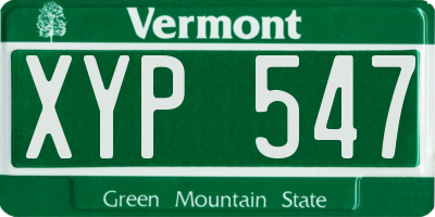 VT license plate XYP547