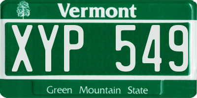 VT license plate XYP549