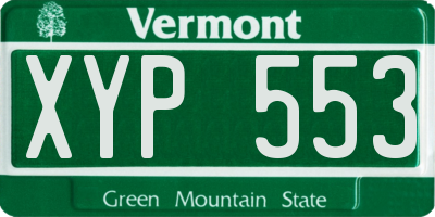 VT license plate XYP553