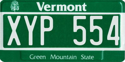VT license plate XYP554