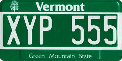 VT license plate XYP555