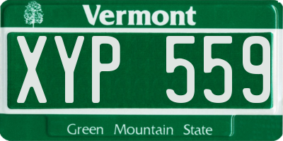 VT license plate XYP559
