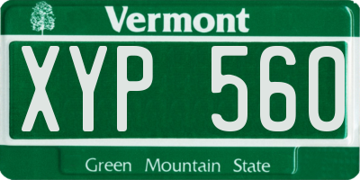 VT license plate XYP560