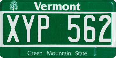 VT license plate XYP562