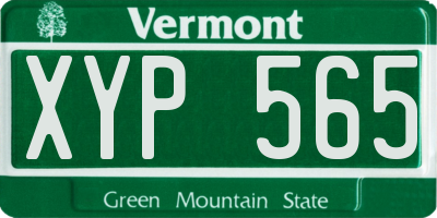 VT license plate XYP565