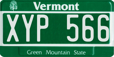VT license plate XYP566