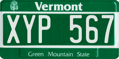 VT license plate XYP567