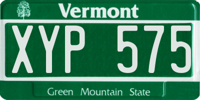 VT license plate XYP575