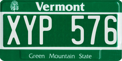 VT license plate XYP576