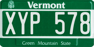 VT license plate XYP578