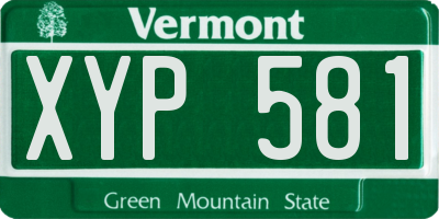 VT license plate XYP581