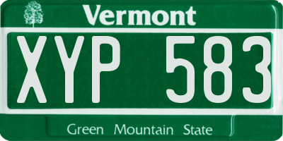 VT license plate XYP583