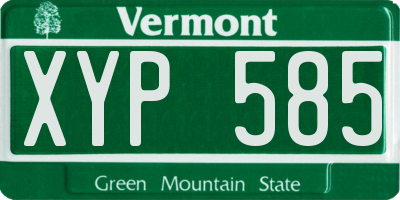 VT license plate XYP585