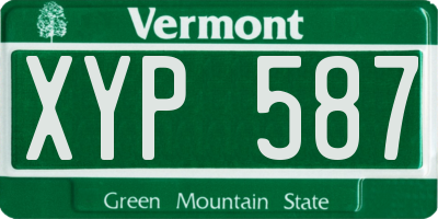 VT license plate XYP587