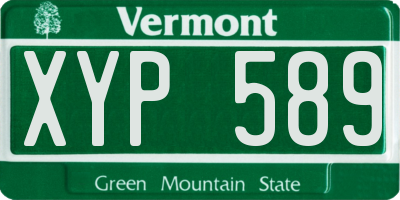 VT license plate XYP589