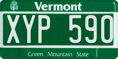 VT license plate XYP590