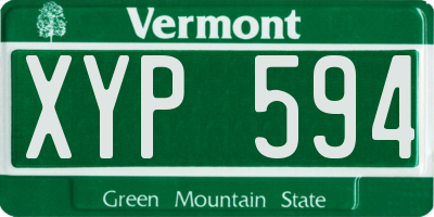 VT license plate XYP594
