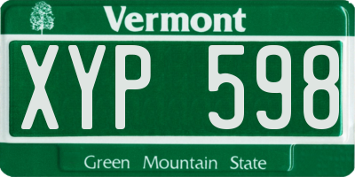 VT license plate XYP598