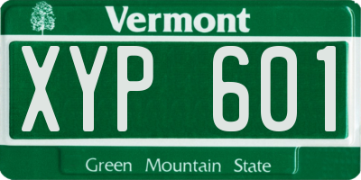 VT license plate XYP601