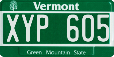 VT license plate XYP605