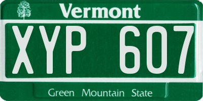 VT license plate XYP607