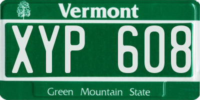 VT license plate XYP608